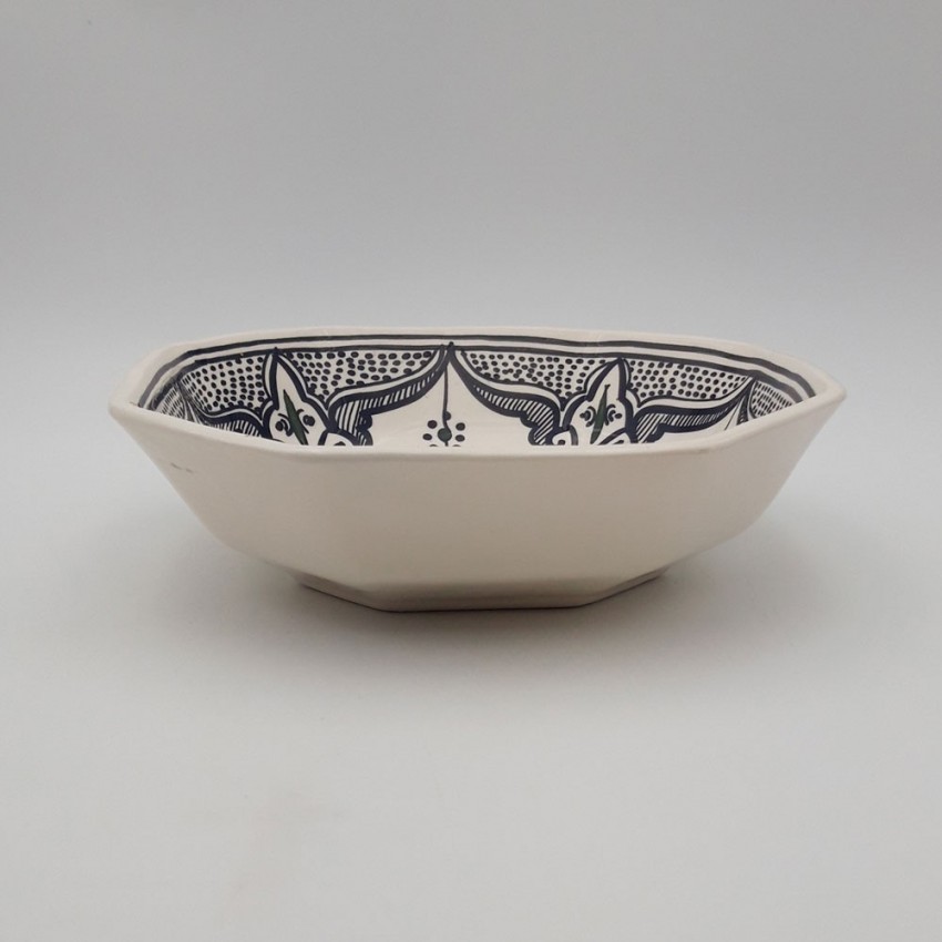 Plat octogonal Marocain noir - L 25 cm
