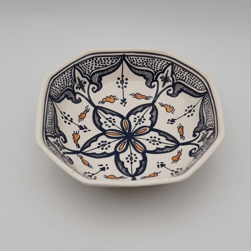 Plat octogonal Marocain noir - L 25 cm