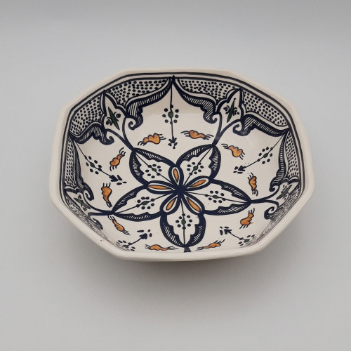 Plat octogonal Marocain noir - L 25 cm