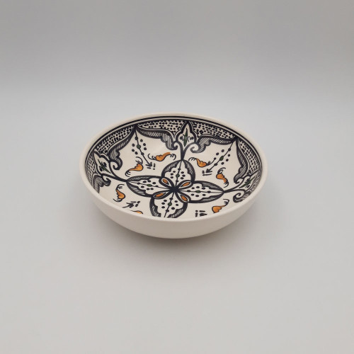 Assiette creuse forme jatte Marocain noir - D 20 cm