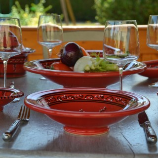 Assiette Tebsi Tatoué rouge - D 23 cm