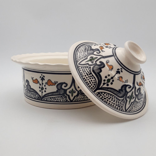 Service à couscous assiettes creuses Marocain noir - 12 pers