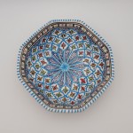 Plat octogonal Bakir turquoise - L 25 cm