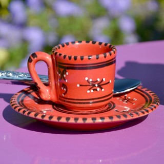 Service à café Tatoué rouge