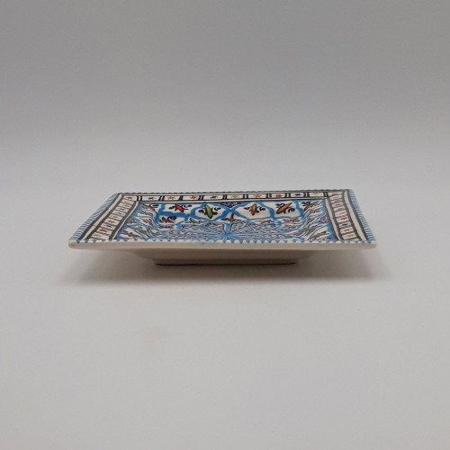 Assiette carrée Bakir turquoise - L 19 cm