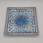 Plat carré Bakir turquoise - L 30 cm