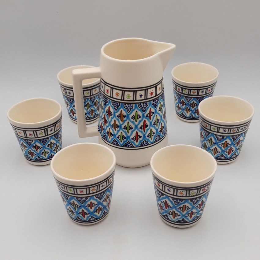 Service à boisson grande cruche 6 personnes Bakir Turquoise