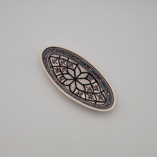 Plat ovale Bakir gris - L 20 cm