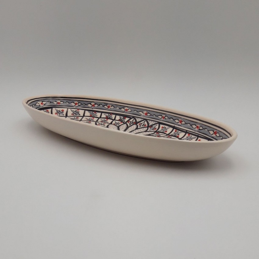 Plat ovale Bakir gris - L 40 cm