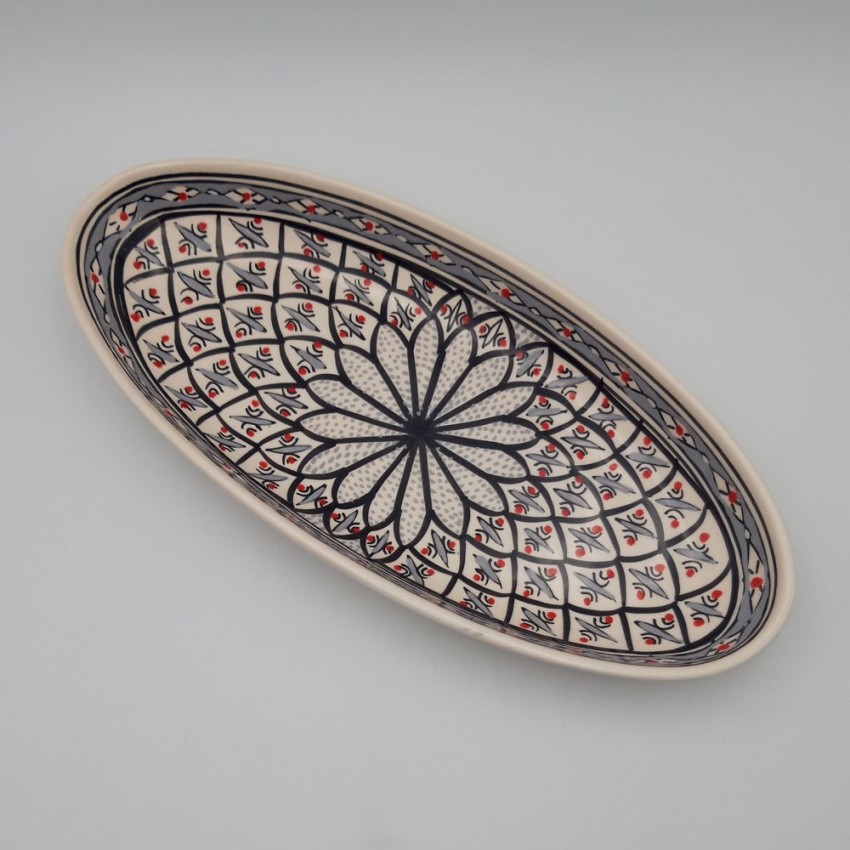 Plat ovale Bakir gris - L 40 cm