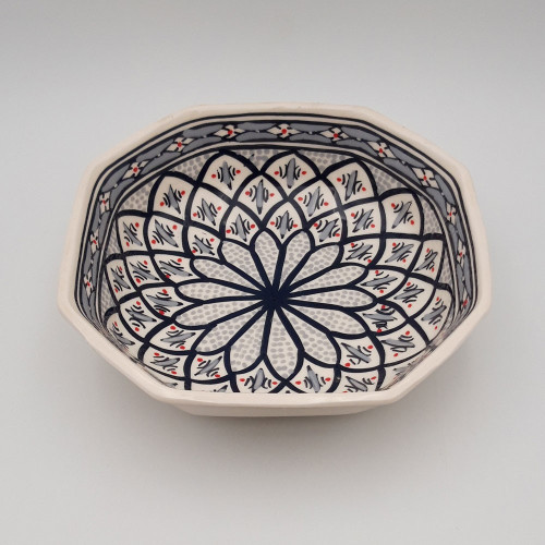 Plat octogonal Bakir gris - L 25 cm