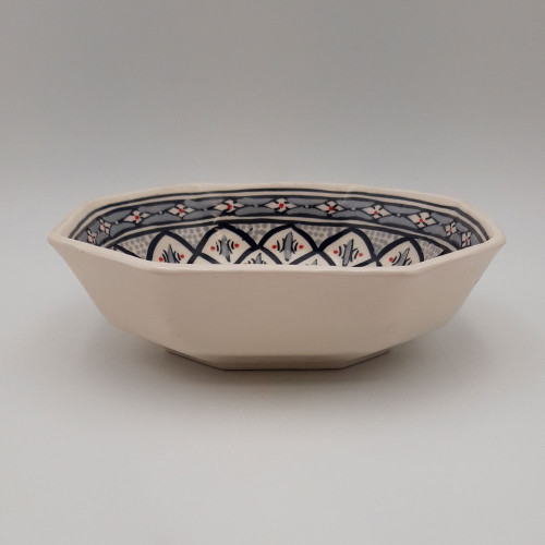 Plat octogonal Bakir gris - L 25 cm