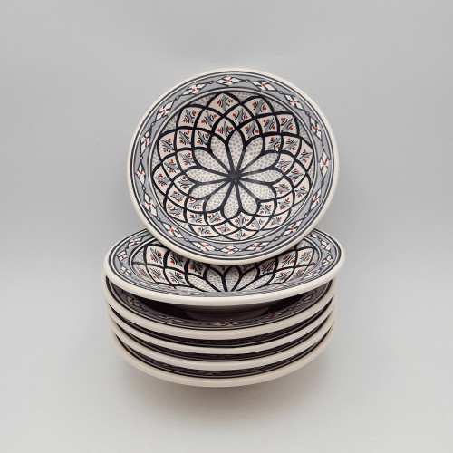 Lot de 6 assiettes Tebsi Bakir gris - D 23 cm
