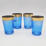 Verres à thé bleu Rayan 20 cl x 4 - Coffret