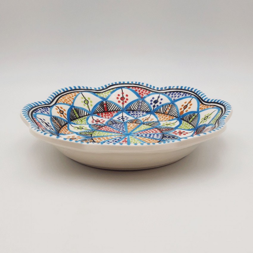 Lot de 4 assiettes creuses fleur Bakir royal - D 23 cm