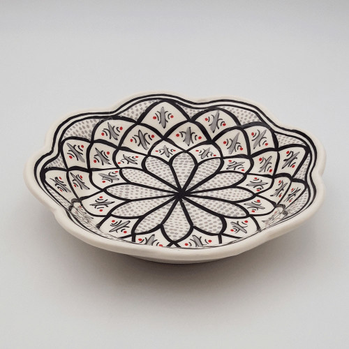 Assiette creuse fleur Bakir gris - D 23 cm