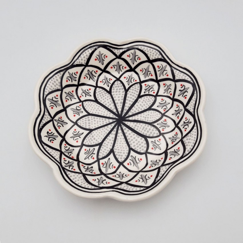 Assiette creuse fleur Bakir gris - D 23 cm