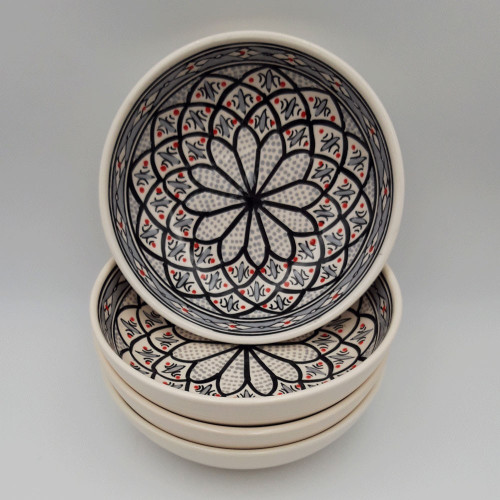 Lot de 4 assiettes creuses Jatte Bakir gris - D 20 cm