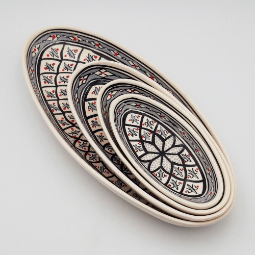 Lot de 4 plats ovales Bakir Gris