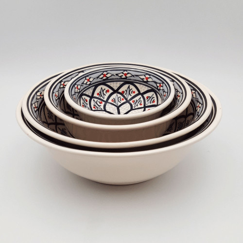 Lot de 4 saladiers Bakir gris