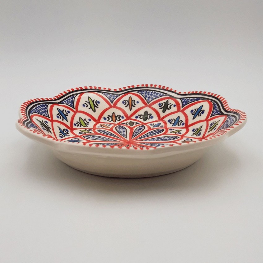 Assiette creuse fleur Bakir rouge - D 23 cm