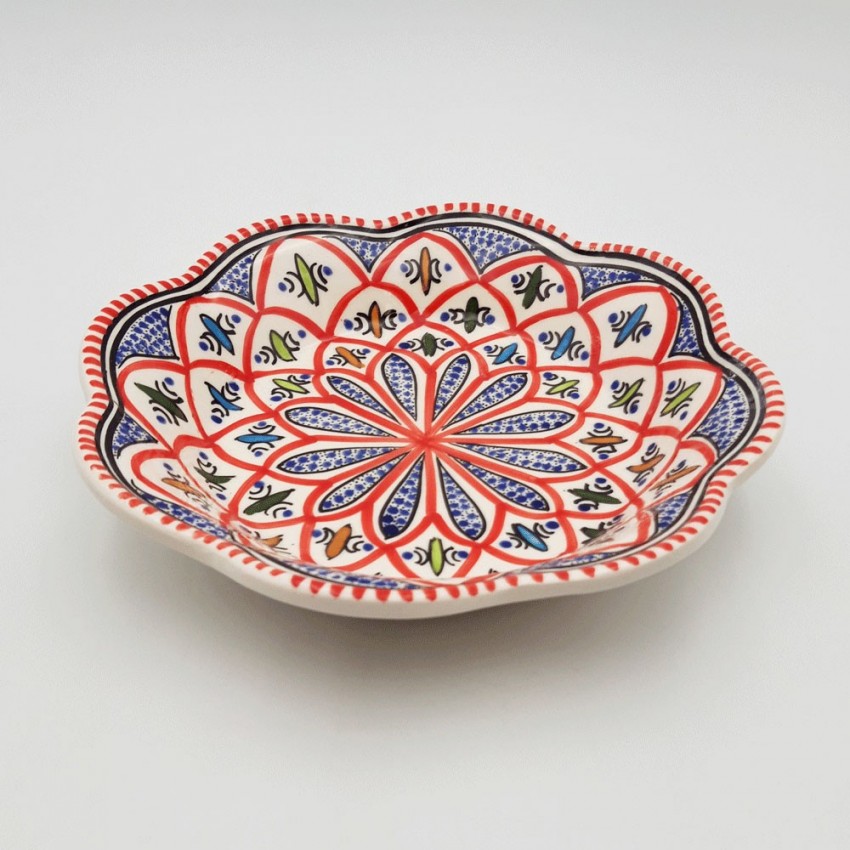 Assiette creuse fleur Bakir rouge - D 23 cm