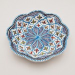 Assiette creuse fleur Bakir turquoise - D 23 cm