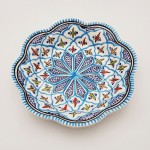 Assiette creuse fleur Bakir turquoise - D 23 cm