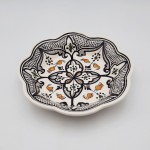 Assiette creuse fleur Marocain noir - D 23 cm