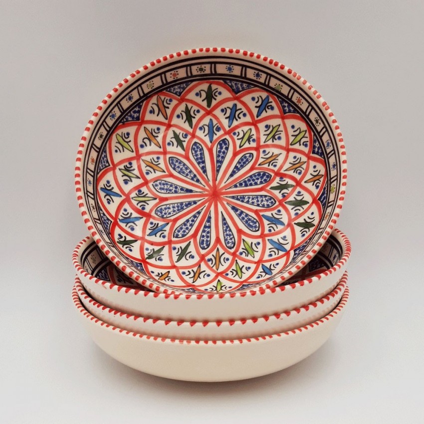 Lot de 4 assiettes creuses Jatte Bakir rouge - D 20 cm