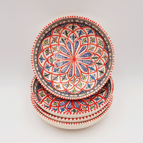 Lot de 4 assiettes creuses Jatte Bakir rouge - D 20 cm