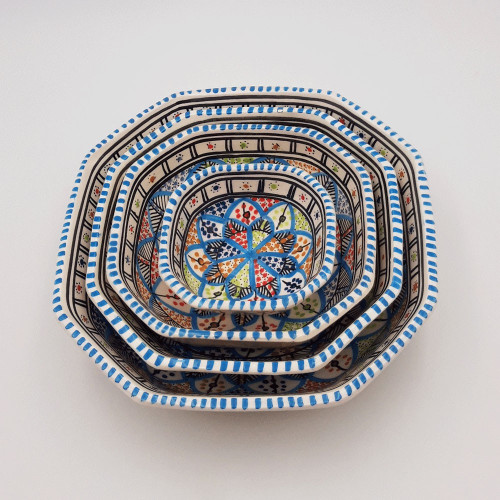 Lot de 4 plats octogonales Bakir royal