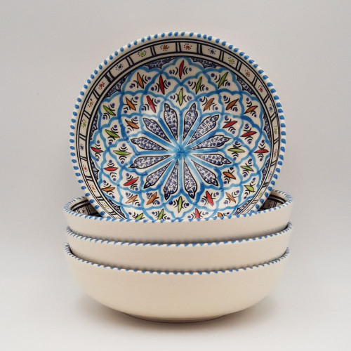 Lot de 4 assiettes creuses Jatte Bakir turquoise - D 20 cm