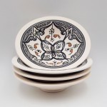 Lot de 4 assiettes creuses Tebsi Marocain Noir - D 23 cm