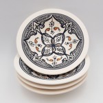 Lot de 4 assiettes creuses Tebsi Marocain Noir - D 23 cm