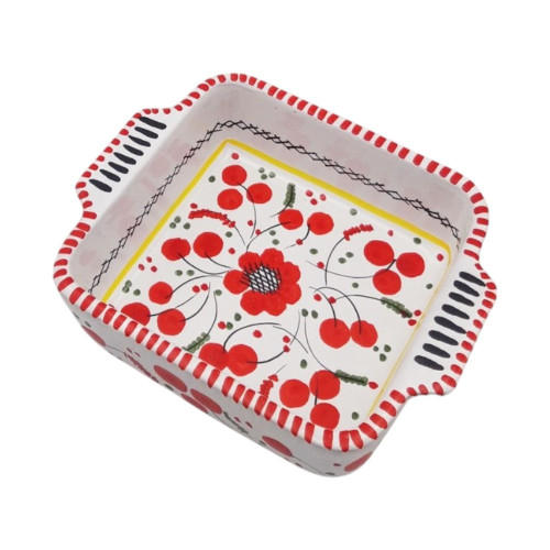 Plat de cuisson individuel en terre cuite Fleur - Plat à lasagne - Plat à gratin