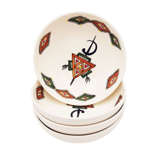 Lot de 4 assiettes creuses - assiettes à soupe Jatte Sahel Beige - D 20 cm