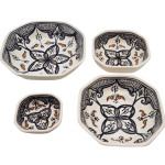 Lot de 4 plats octogonales Marocain Noir