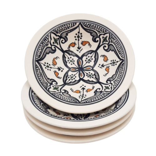 Lot de 4 assiettes creuses Tebsi Marocain Noir - D 23 cm