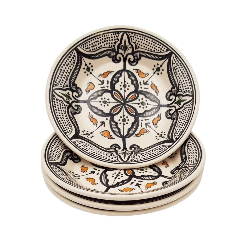 Lot de 4 assiettes creuses Marocain Noir - D 24 cm