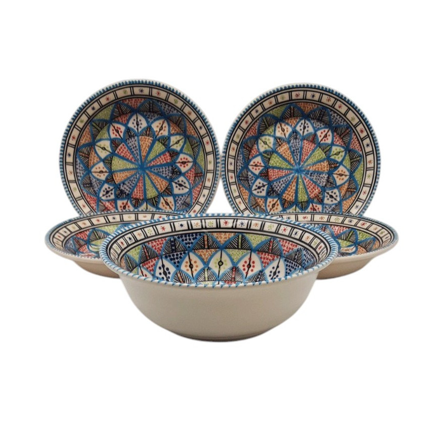 Service à couscous assiettes creuses Bakir royal - 4 pers