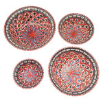 Lot de 4 saladiers artisanaux Bakir Rouge – Vaisselle fait main