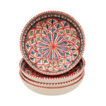 Lot de 4 assiettes creuses Jatte Bakir rouge - D 20 cm