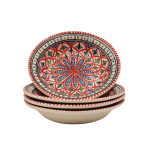 Lot de 4 assiettes creuses Bakir rouge - D 24 cm