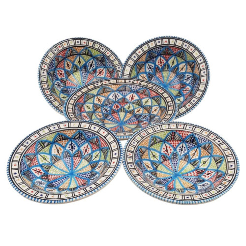 Service à couscous assiettes creuses Tebsis Bakir royal - 4 pers