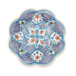 Assiette creuse fleur Marocain turquoise - D 23 cm