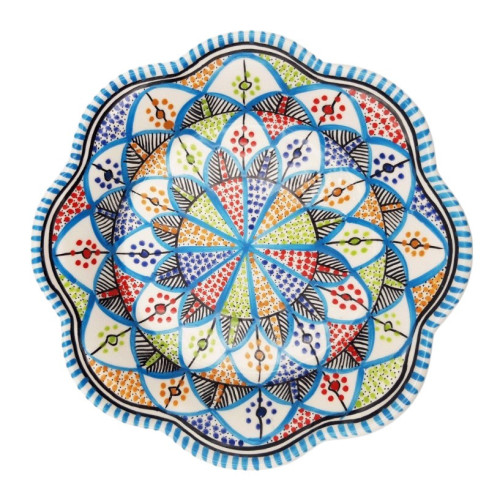 Assiette creuse Bakir Royal en céramique artisanale – 23 cm