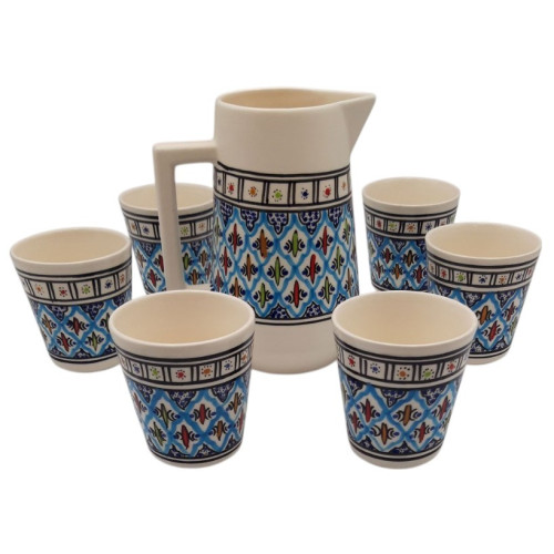 Service à boisson grande cruche 6 personnes Bakir Turquoise