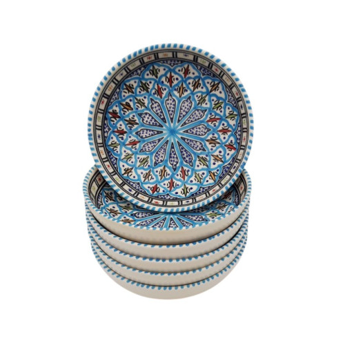 Lot de 6 assiettes creuses jatte Bakir Turquoise - D 20 cm