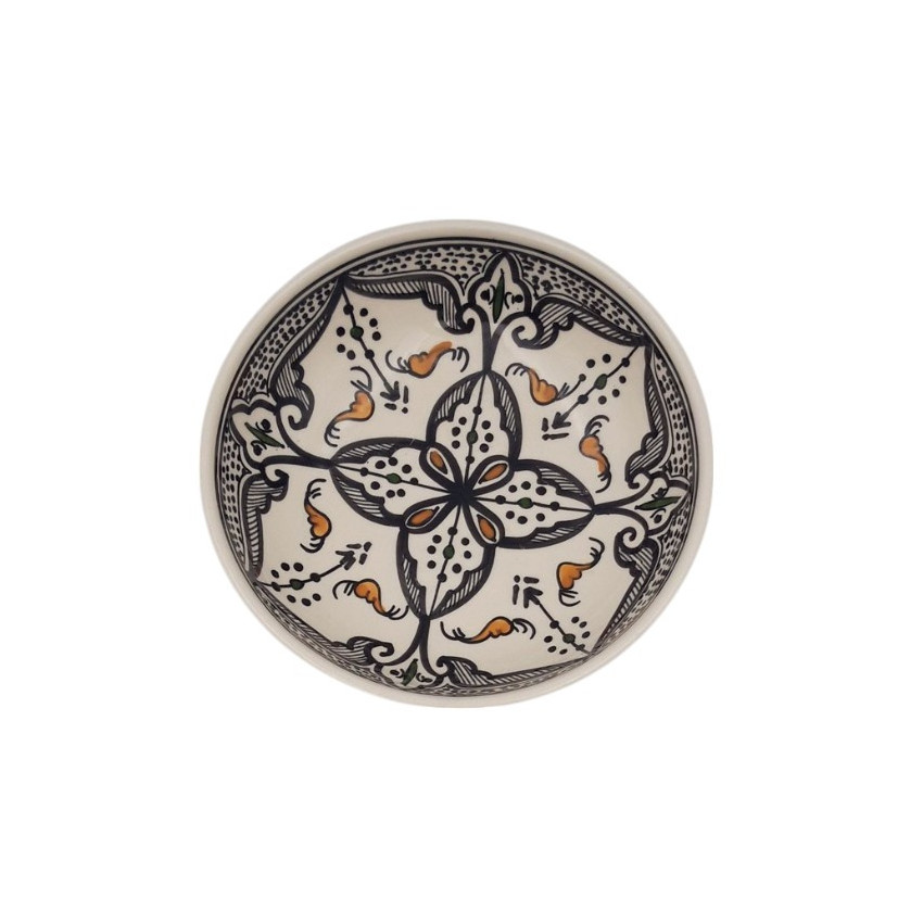 Assiette creuse forme jatte Marocain noir - D 20 cm